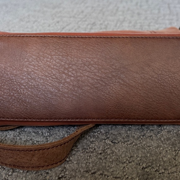 THE SAK Ashland Leather Crossbody Bag Brown Tasseled Zippers Adjustable Strap - Picture 10 of 15